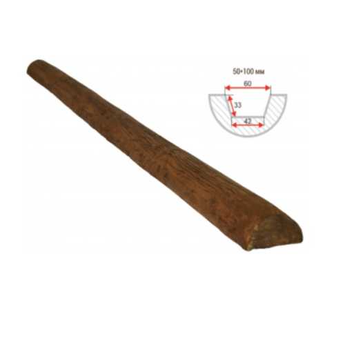 Фото Полубревно декоративное Arno decor рустик, 50х100мм Дуб, длина 2 метра