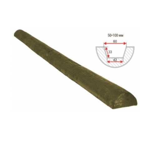 Фото Полубревно декоративное Arno decor рустик, 50х100мм Дуб болотный, длина 1 метр