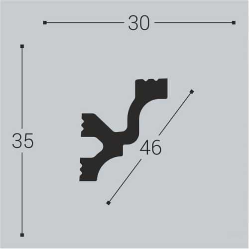 Фото Карниз под покраску из полистирола Bello Deco K11 (35х30х2000 мм)