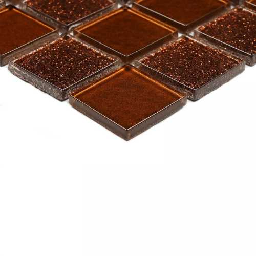 Фото Мозаика стеклянная Bonaparte Shine Brown 25х25 (300х300х4 мм)