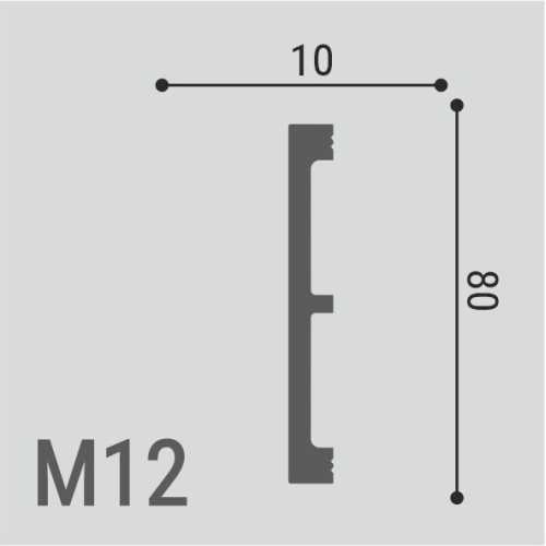 Фото Молдинг Де Багет M12 под покраску (80х10х2000)