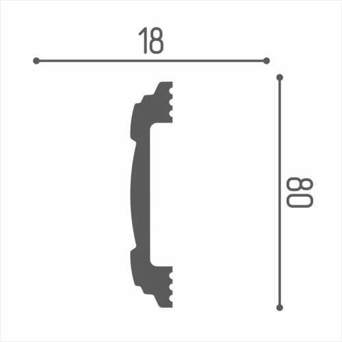 Фото Молдинг Де Багет M80 под покраску (80х15х2000)