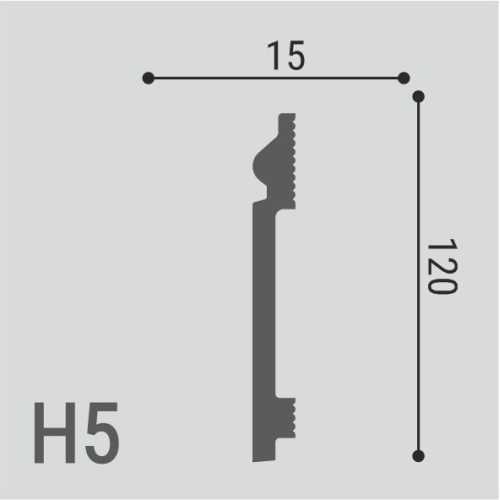 Фото Плинтус напольный Де Багет XPC полимер H5 (120х15х2000)