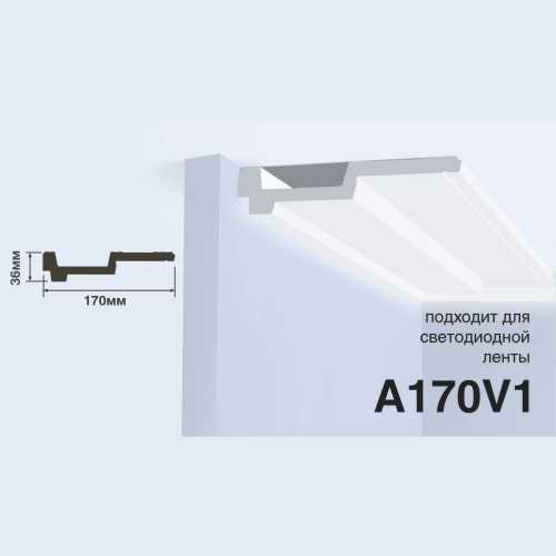 Фото Карниз под покраску HIWOOD A170V1 из фитополимера (36х170х2000 мм)
