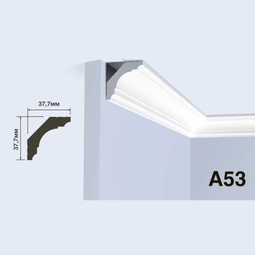 Фото Карниз под покраску HIWOOD A53 из фитополимера (37.7х37.7х2000 мм)