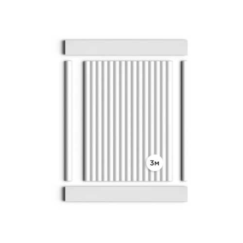 Фото Декоративная панель HIWOOD LV135 LONG NP под покраску (120 × 12 × 3000 мм)