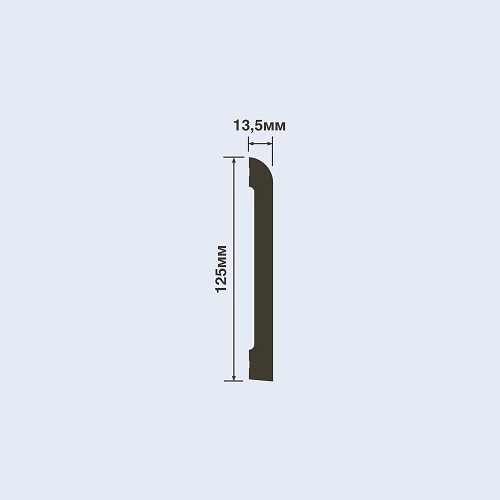 Фото Плинтус напольный Hiwood BE125 под покраску, белый (125*13.5*2000)