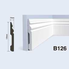 Плинтус напольный Hiwood B126 под покраску, белый (126*16*2000)