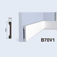 Плинтус напольный Hiwood B70V1 под покраску, белый (70*12*2000)