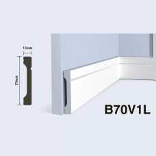 Плинтус напольный Hiwood B70V1L под покраску, белый (70*12*2000)