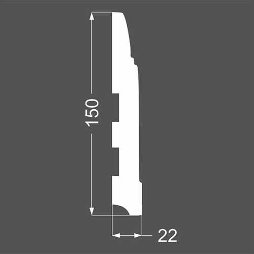 Фото Плинтус напольный, широкий МДФ Ликорн Белый К-13 (150х22х2050 мм)