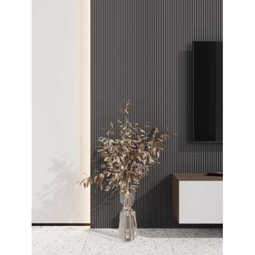 Фото Стеновая панель квадратная МДФ Ликорн - Полосы Графит, 500*500*8 мм (4 шт)