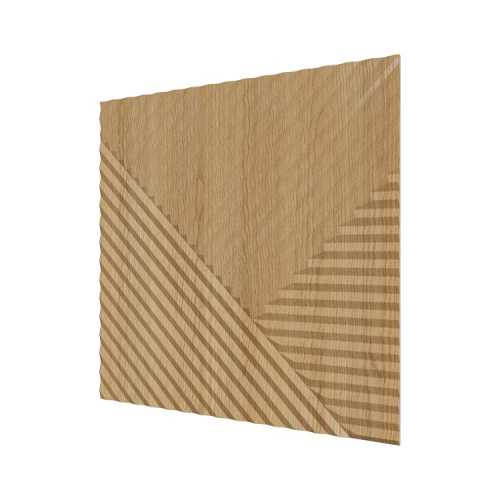 Фото Стеновая панель квадратная МДФ Ликорн - Пирамида Орех светлый, 500*500*8 мм (4 шт)