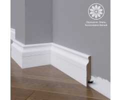 Белый плинтус напольный МДФ Madest Decor модель 02-083-22 крашеный (83х22х2400 мм)