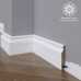 Маленькое фото Белый плинтус напольный МДФ Madest Decor модель 02-083-22 крашеный (83х22х2400 мм)