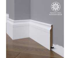 Белый плинтус напольный МДФ Madest Decor модель 02-100-22 крашеный (100х22х2400 мм)