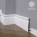Маленькое фото Белый плинтус напольный МДФ Madest Decor модель 07-100-18 крашеный (100х18х2400 мм)