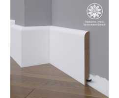 Белый плинтус напольный МДФ Madest Decor 10-150-16 крашеный (150х16х2400 мм)