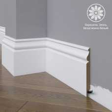 Белый плинтус напольный МДФ Madest Decor 11-120-16 крашеный (120х16х2400 мм)