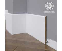 Белый плинтус напольный МДФ Madest Decor 19-150-10 крашеный (150х10х2400 мм)