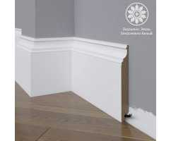 Белый плинтус напольный МДФ Madest Decor 27-185-18 крашеный (185х18х2400 мм)
