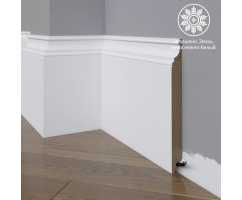 Белый плинтус напольный МДФ Madest Decor 27-185-22 крашеный (185х22х2400 мм)
