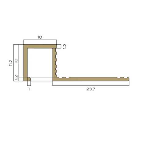 Фото Профиль для плитки внешний латунь 12.5 мм Neexy PVL32-04 Антик бронза светлая, 2.7 метра