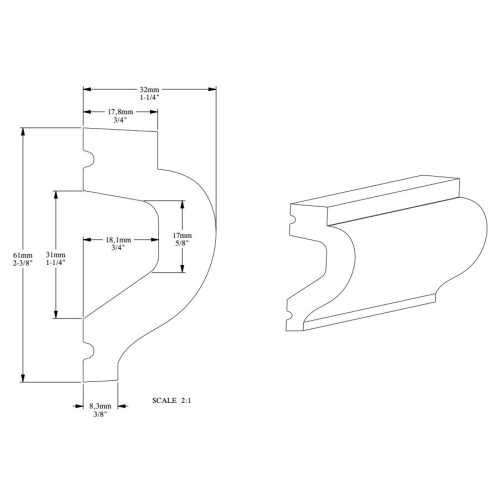 Фото Молдинг под покраску Orac decor P3020 из полиуретана (61х32х2000 мм)