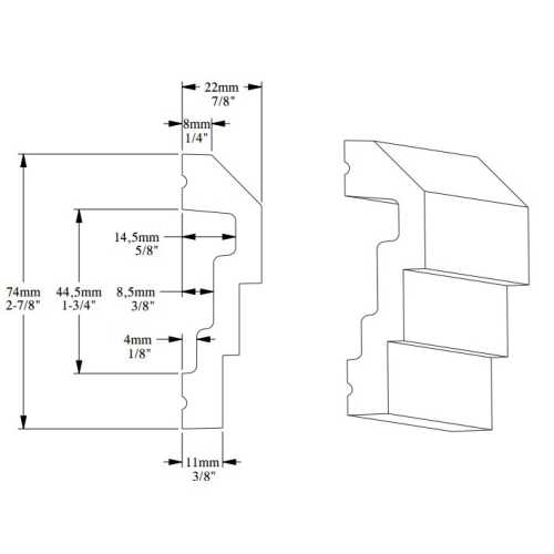 Фото Молдинг под покраску Orac decor P7070 из полиуретана (74х22х2000 мм)