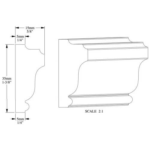 Фото Молдинг под покраску Orac decor PX117 из дюрополимера (35*15*2000)