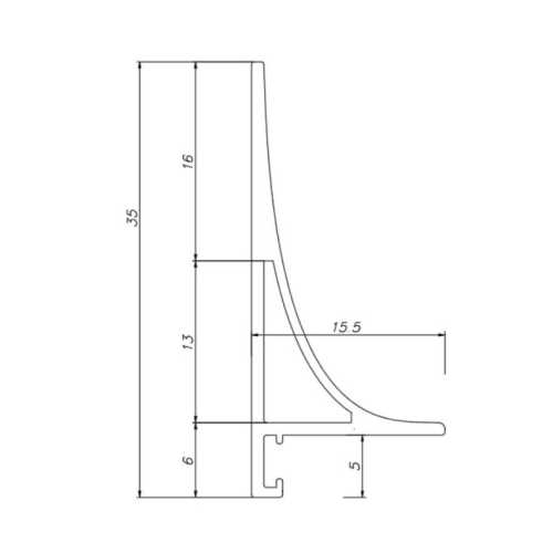 Фото Плинтус щелевой Pro Design Corner L584 Анодированный коньяк