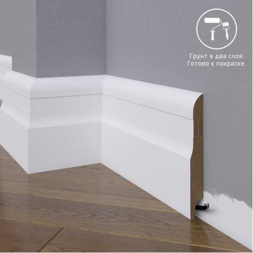Фото Плинтус напольный под покраску 01-136-22 Madest Decor MDF (136х22х2400 мм)