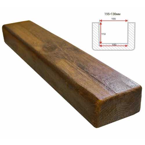 Фото Балка декоративная из полиуретана Arno Decor Модерн 195х130мм Фламбир, длина 1м