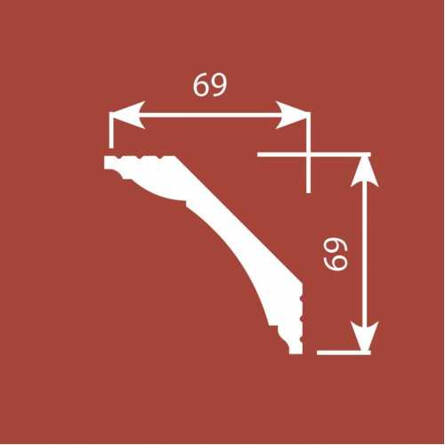 Фото Карниз под покраску Cosca КХ014 из экополимера (69х69х2000 мм)