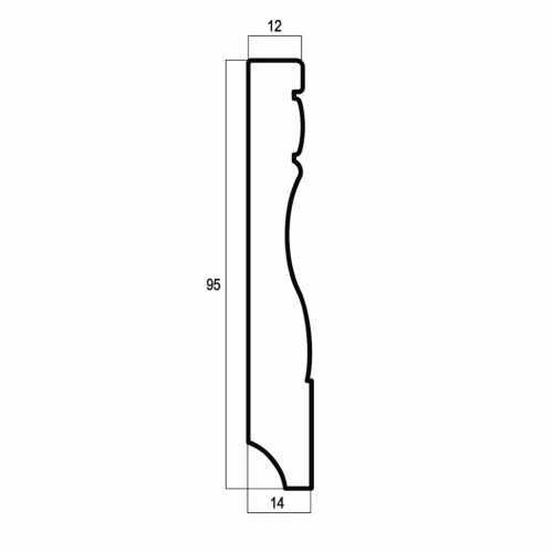 Фото Плинтус Cosca Скандинавия 95 мм, Лён