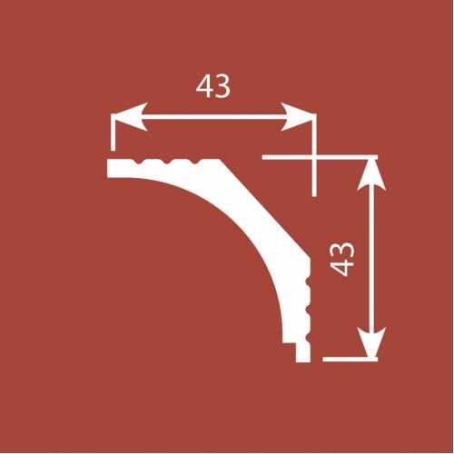 Фото Карниз под покраску Cosca КХ016 из экополимера (43х43х2000 мм)