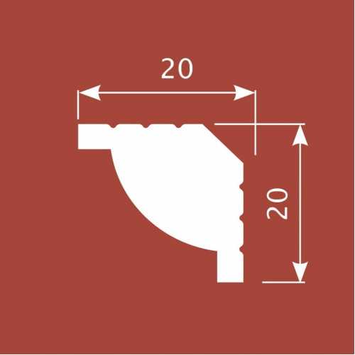 Фото Карниз под покраску Cosca КХ020 из экополимера (20х20х2000 мм)