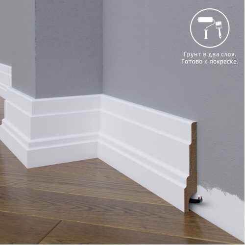 Фото Плинтус напольный под покраску 08-100-16 Madest Decor MDF (100х16х2400 мм)