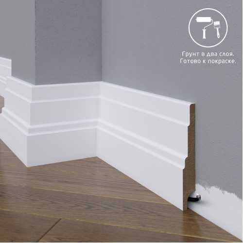 Фото Плинтус напольный под покраску 08-120-16 Madest Decor MDF (120х16х2400 мм)