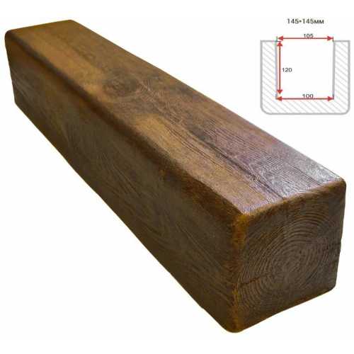 Фото Балка декоративная из полиуретана Arno Decor Модерн 145х145мм Фламбир, длина 2м