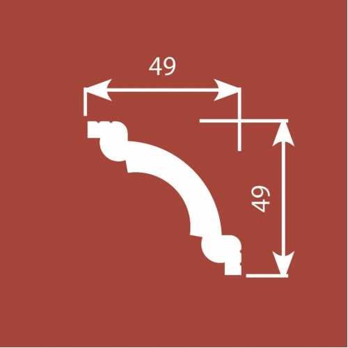 Фото Карниз под покраску Cosca КХ008 из экополимера (49х49х2000 мм)