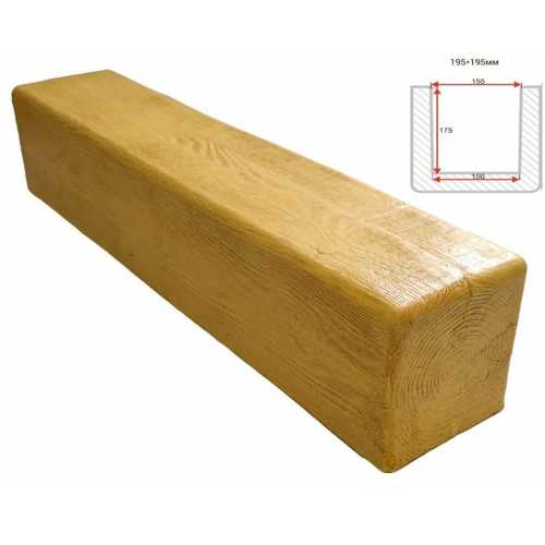 Фото Балка декоративная из полиуретана Arno Decor Модерн 195х195мм Сосна, длина 1м