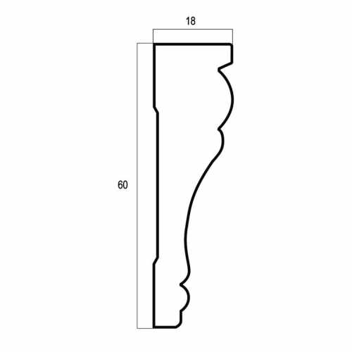 Фото Плинтус потолочный Cosca Эрмитаж 60 мм, Античное золото