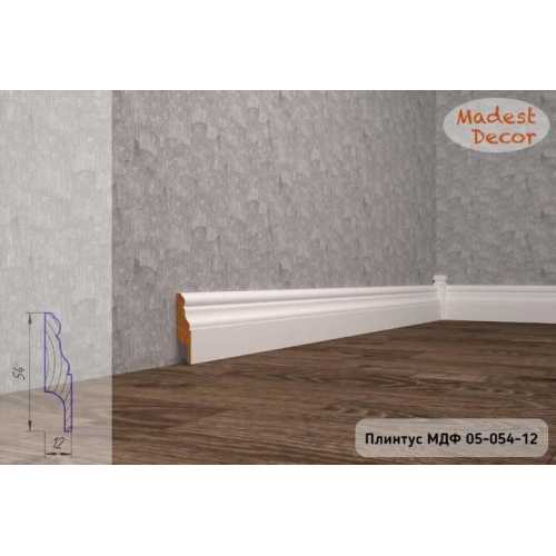 Фото Плинтус напольный под покраску 05-054-12 Madest Decor MDF (54х12х2400 мм)