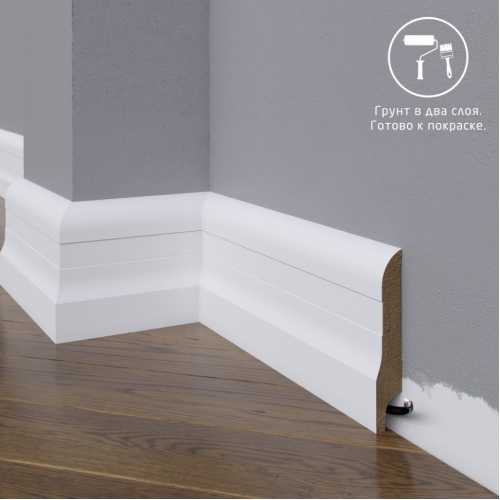 Фото Плинтус напольный под покраску 01-100-18 Madest Decor MDF (100х18х2400 мм)