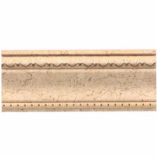 Фото Плинтус потолочный Cosca Травертин 60 мм, Мрамор
