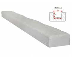 Балка декоративная из полиуретана Arno Decor Рустик 100х60мм Белая, длина 1м