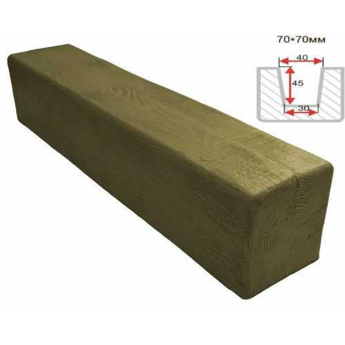 Фото Балка декоративная из полиуретана Arno Decor Модерн 70х70мм Дуб болотный, длина 2м