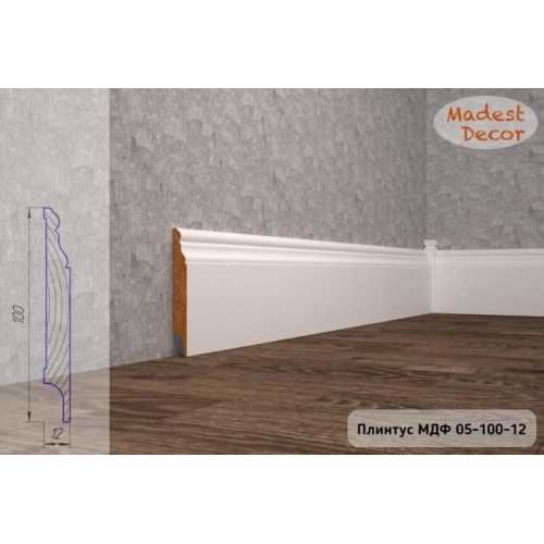 Фото Плинтус напольный под покраску 05-100-12 Madest Decor MDF (100х12х2400 мм)