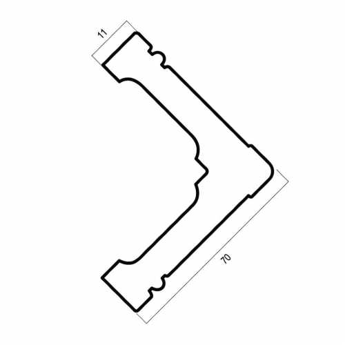 Фото Угол Cosca Ионики 70 мм, Белый с золотом